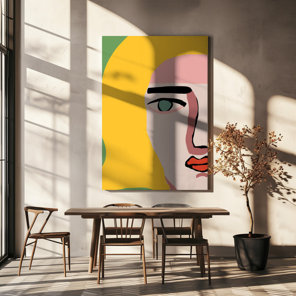 Close-up gezicht blond | Canvas