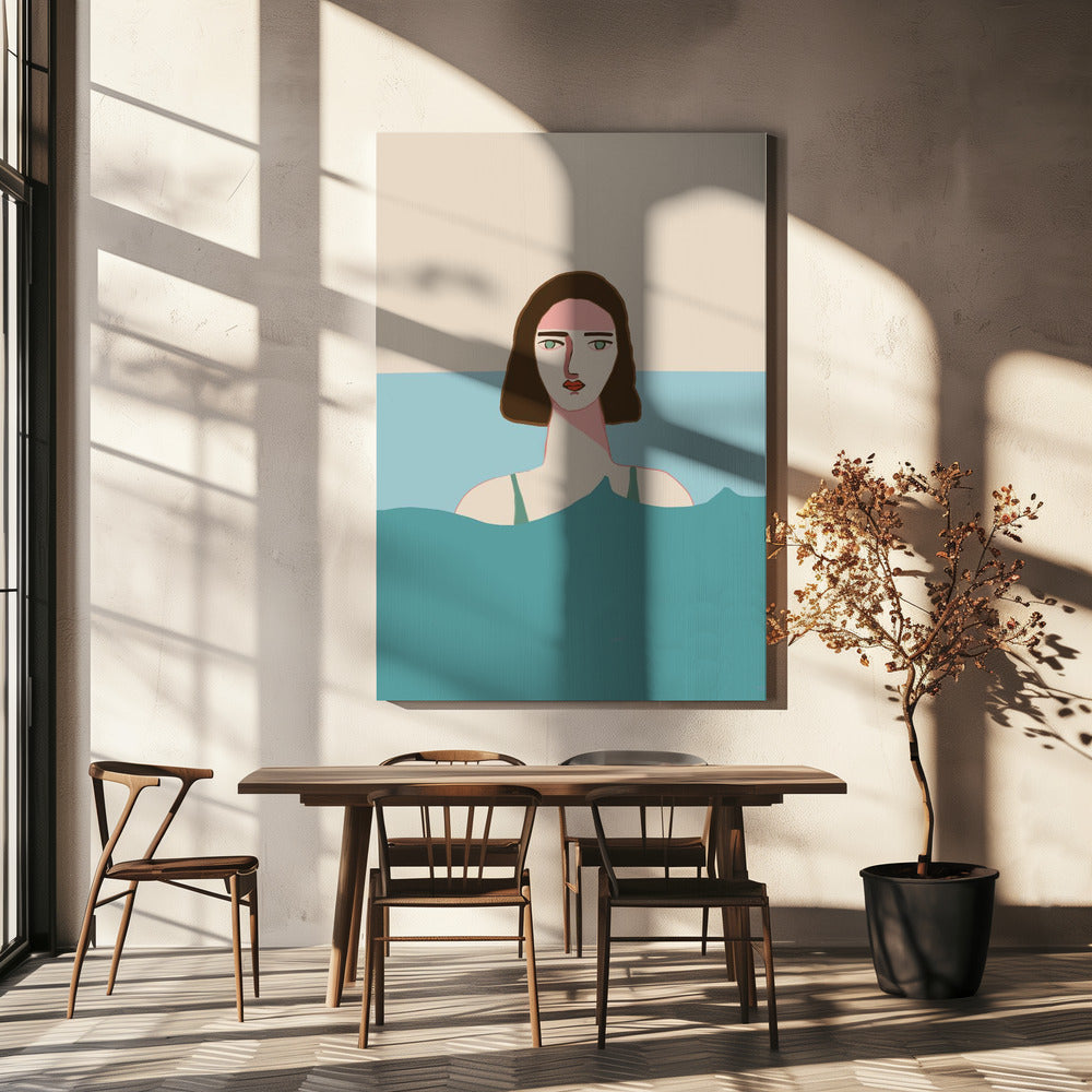 Ocean swimmer Brunette | Canvas