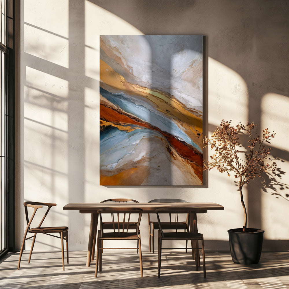 Gouden Horizon Golven | Canvas