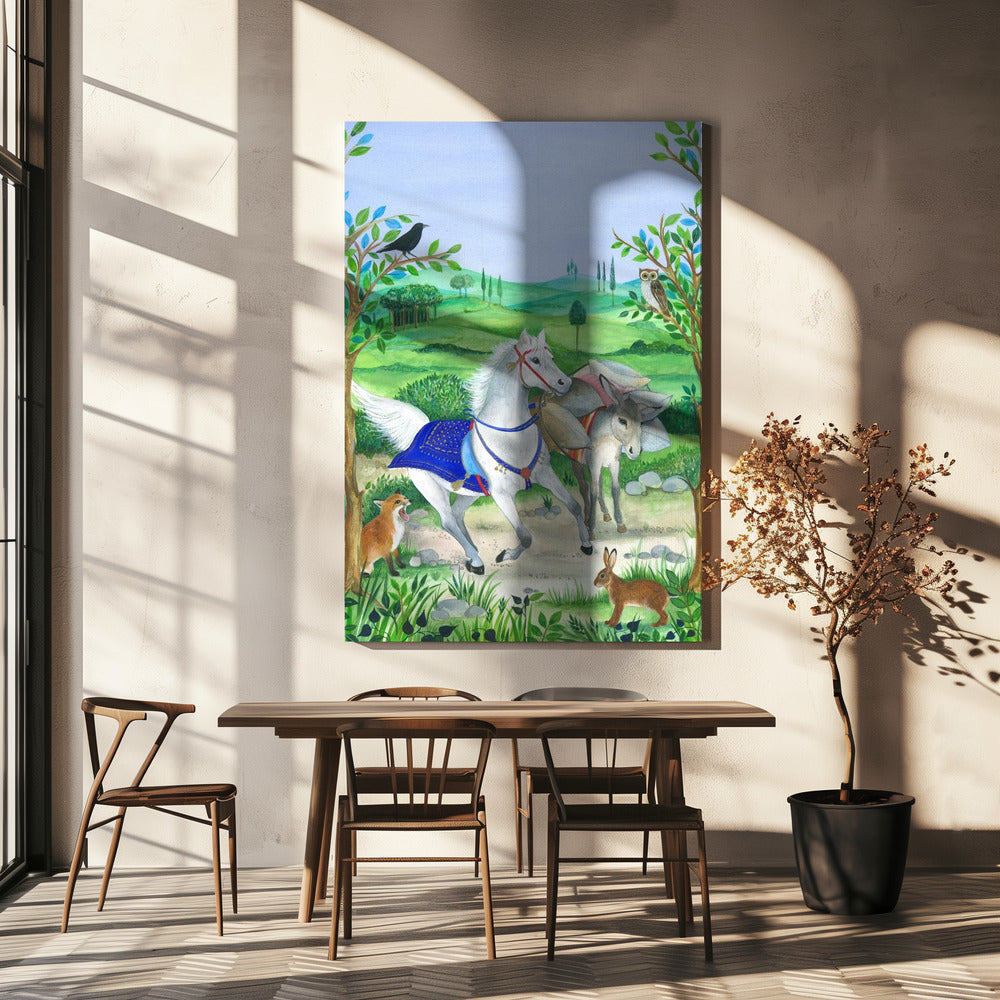 De harmonie tussen natuur en dierenleven, | Canvas