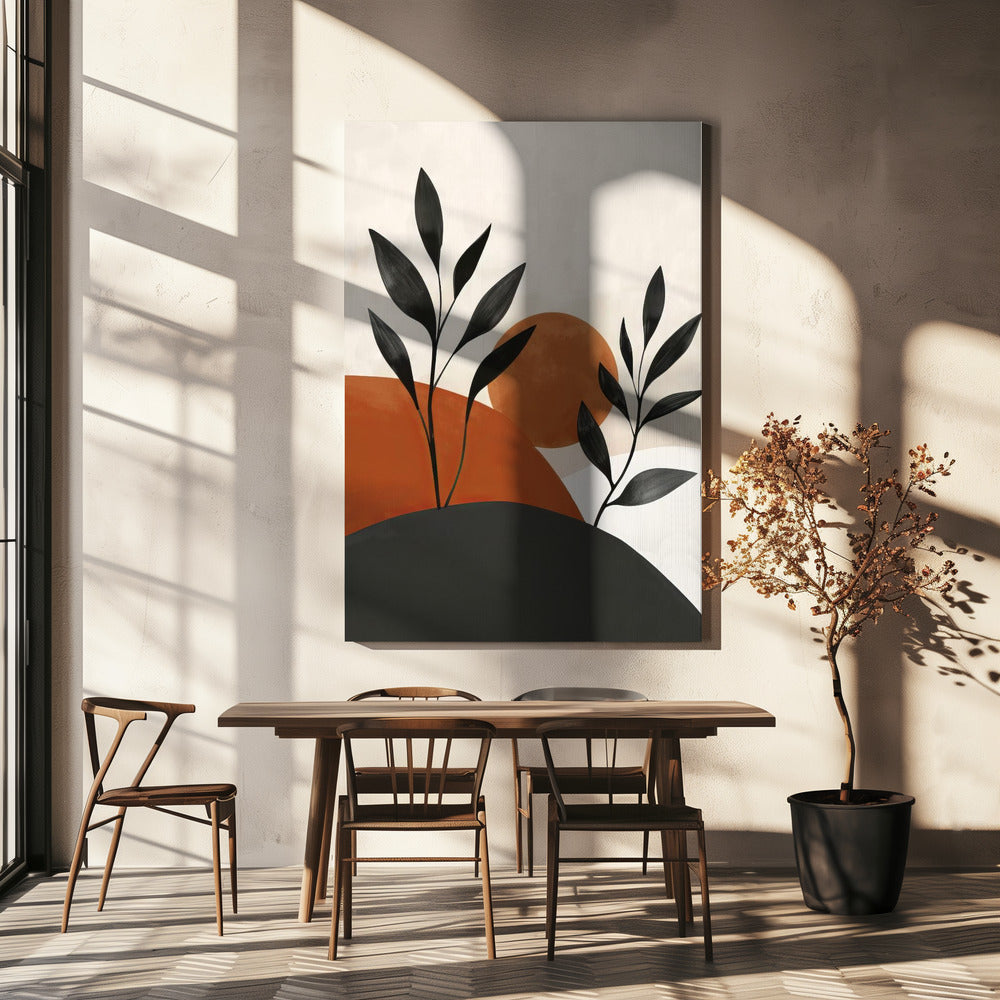 Geschilderde vormen en planten 32 | Canvas