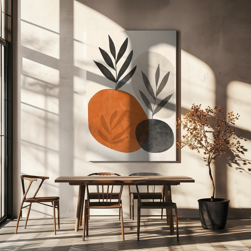 Geschilderde vormen en planten 3 | Canvas