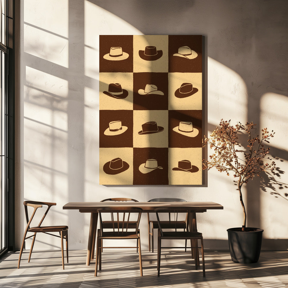Cowboy Dambord | Canvas