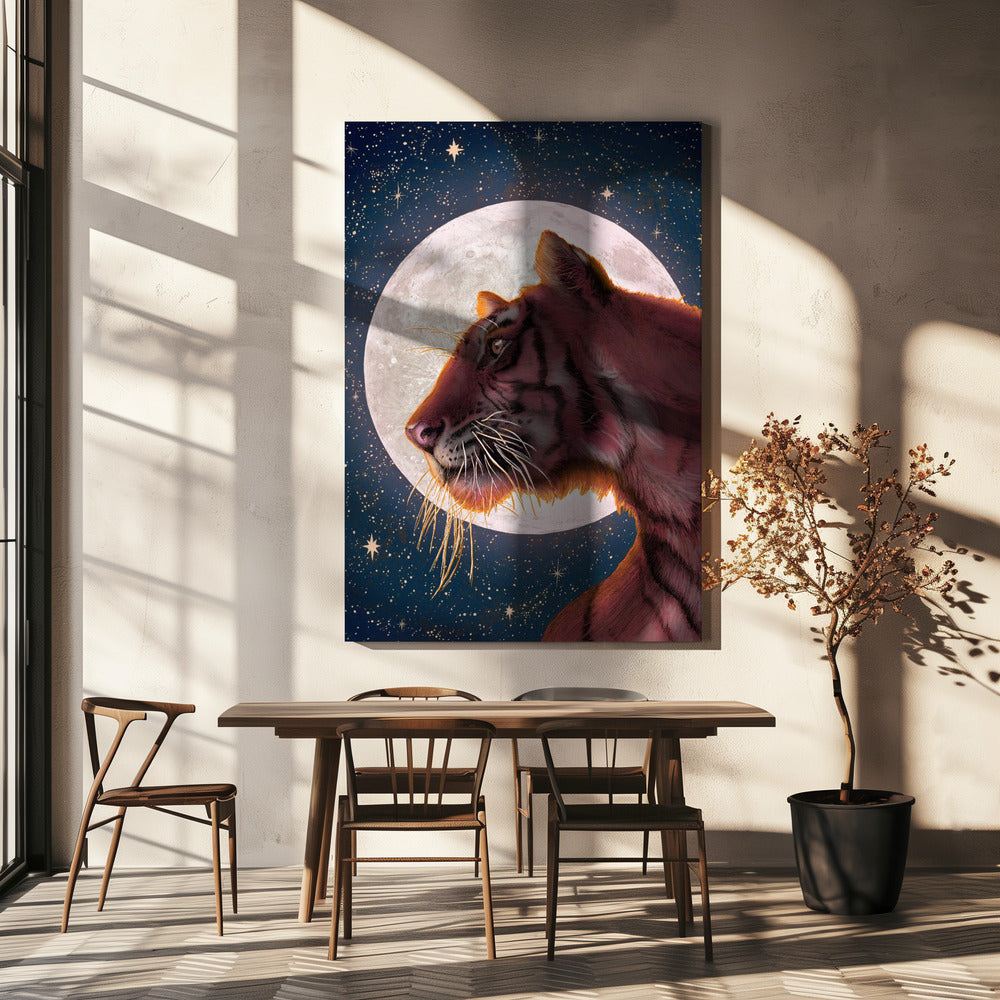 Maan en Tijger Kleur Groot | Canvas