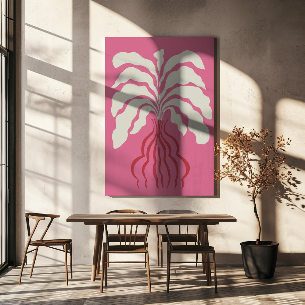 Minimal Leaf and Vase | Canvas