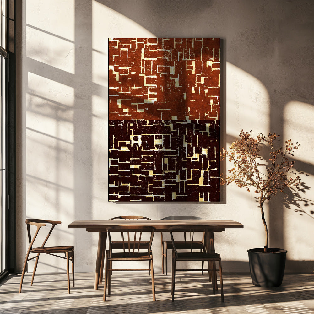 Dubbel doolhof wandtapijt | Canvas