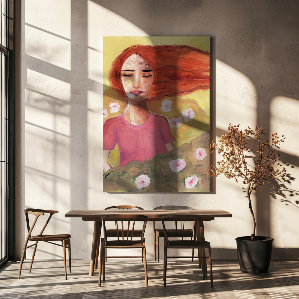Rood hoofd vrij als de bries | Canvas