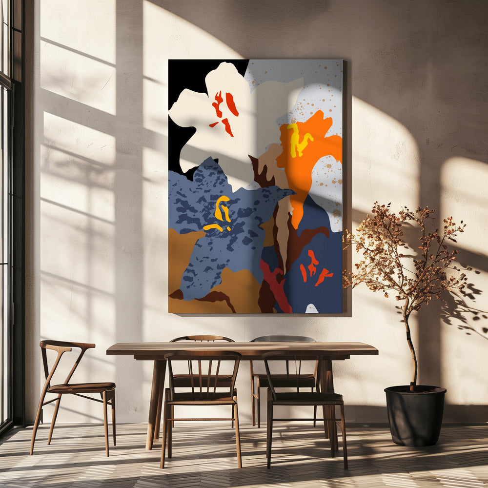 Abstracte lelies van dichtbij | Canvas