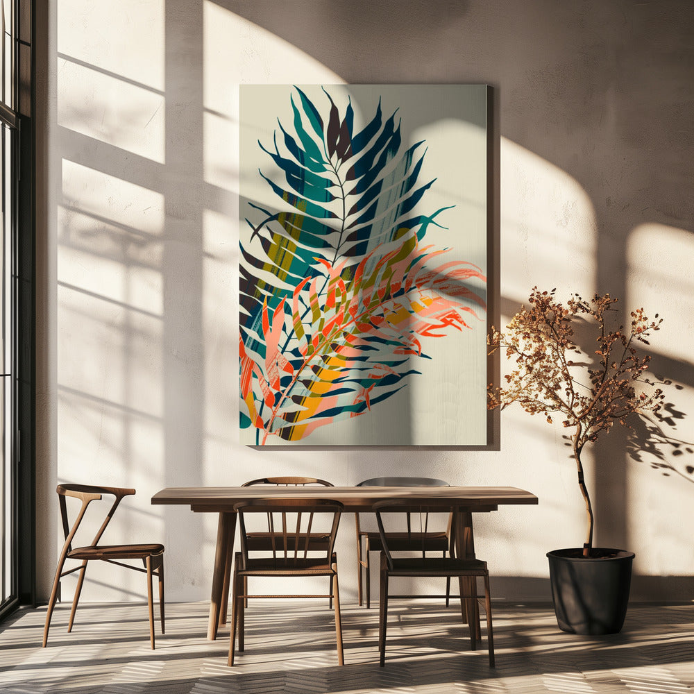 Kleurrijke palmbladeren | Canvas