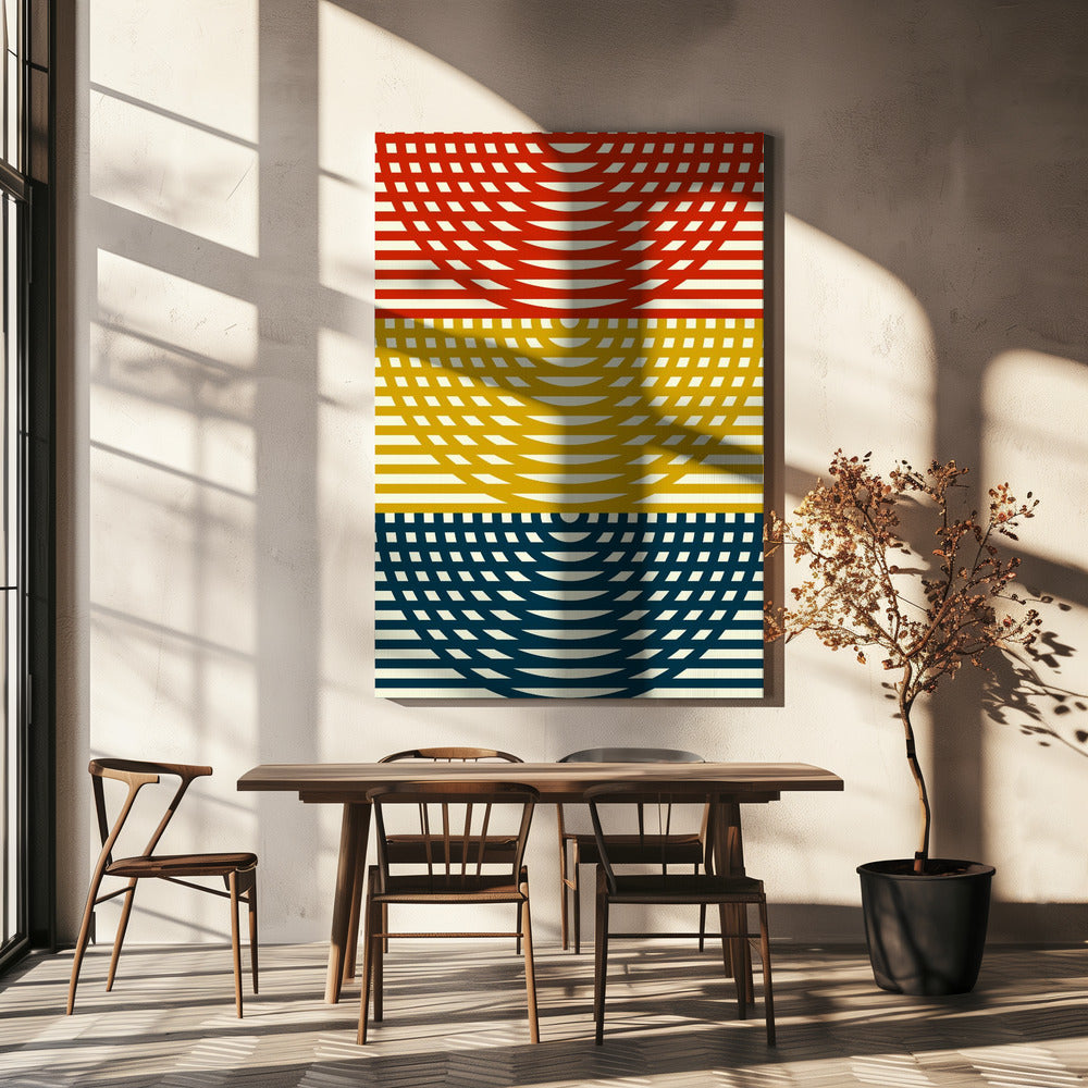 Driekleurige golven | Canvas