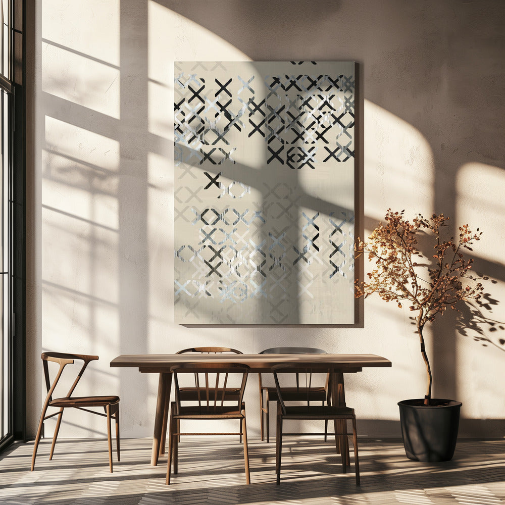 Minimal X Zwart-wit compositie 4 | Canvas