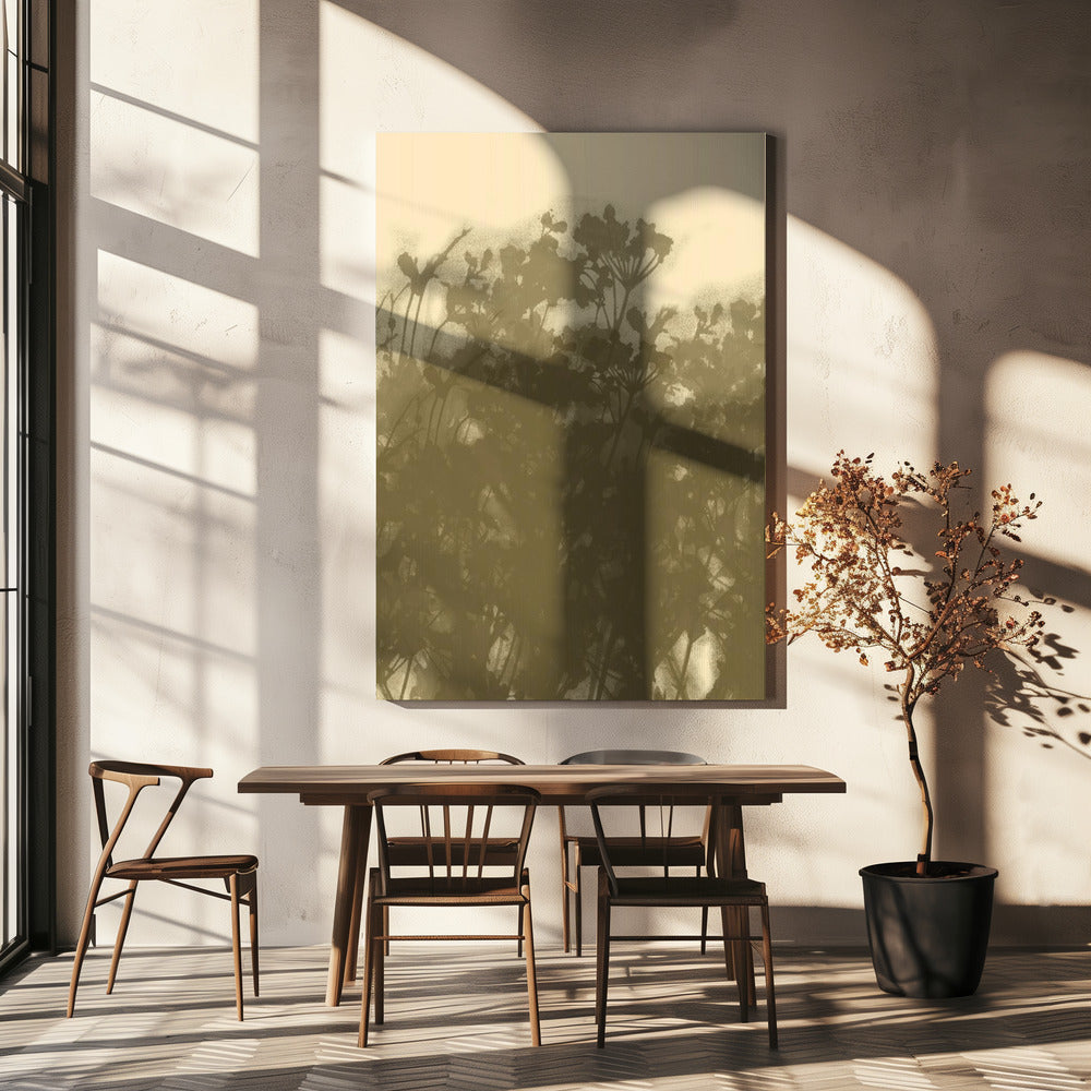 Mistige Weide. Abstracte Botanische Kunst Nr. 2 | Canvas