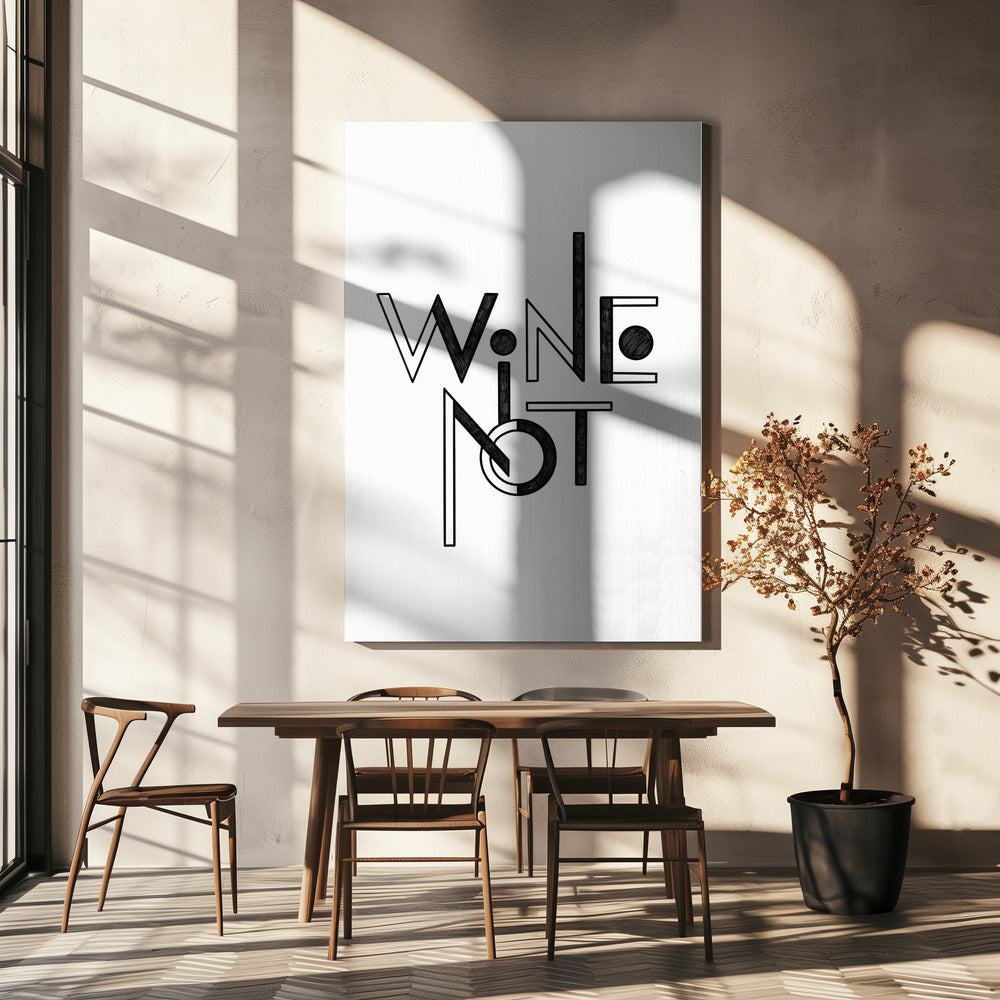 Wijn Niet handgetekende tekst & citaat | Canvas