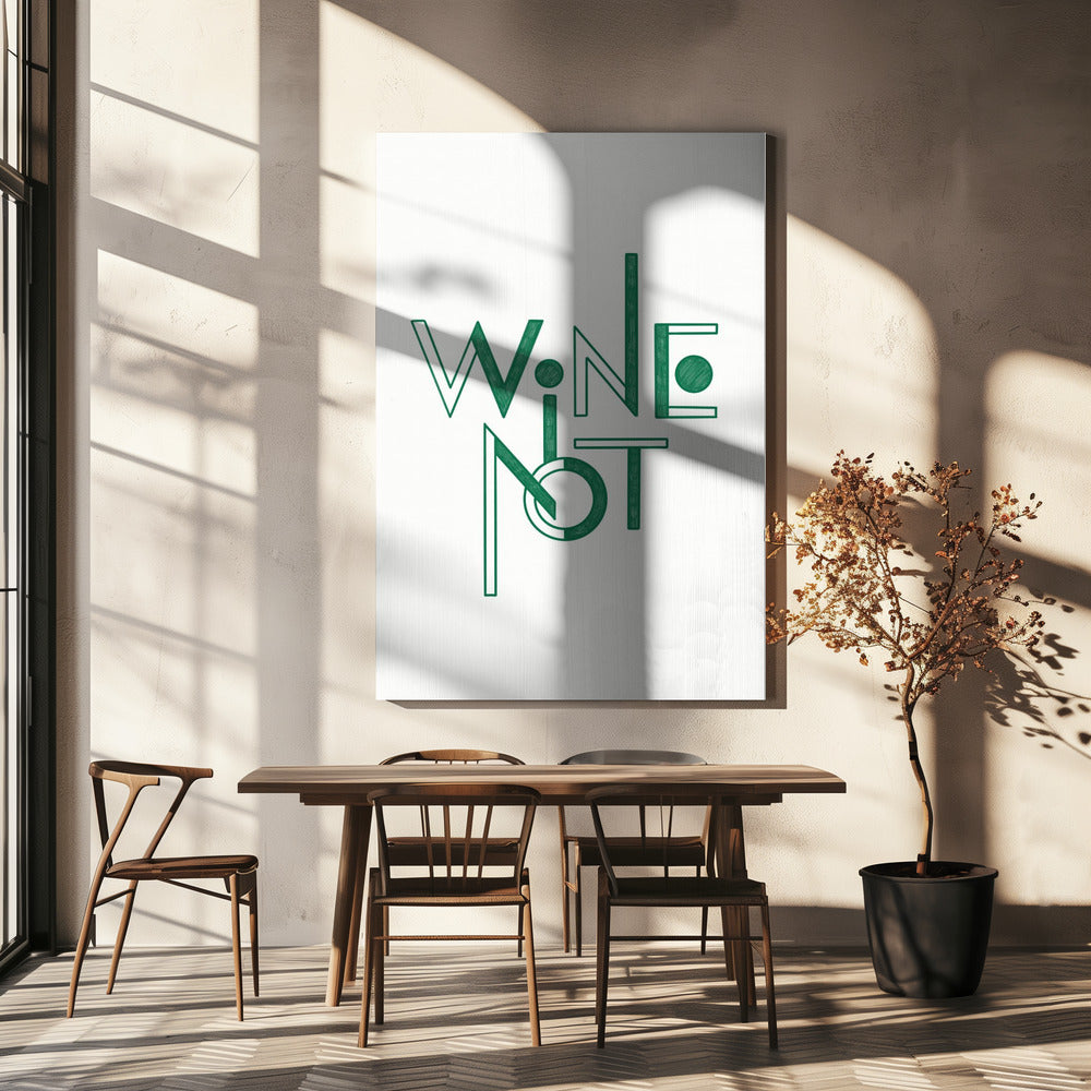 Wijn Niet handgetekende tekst & citaat | Canvas