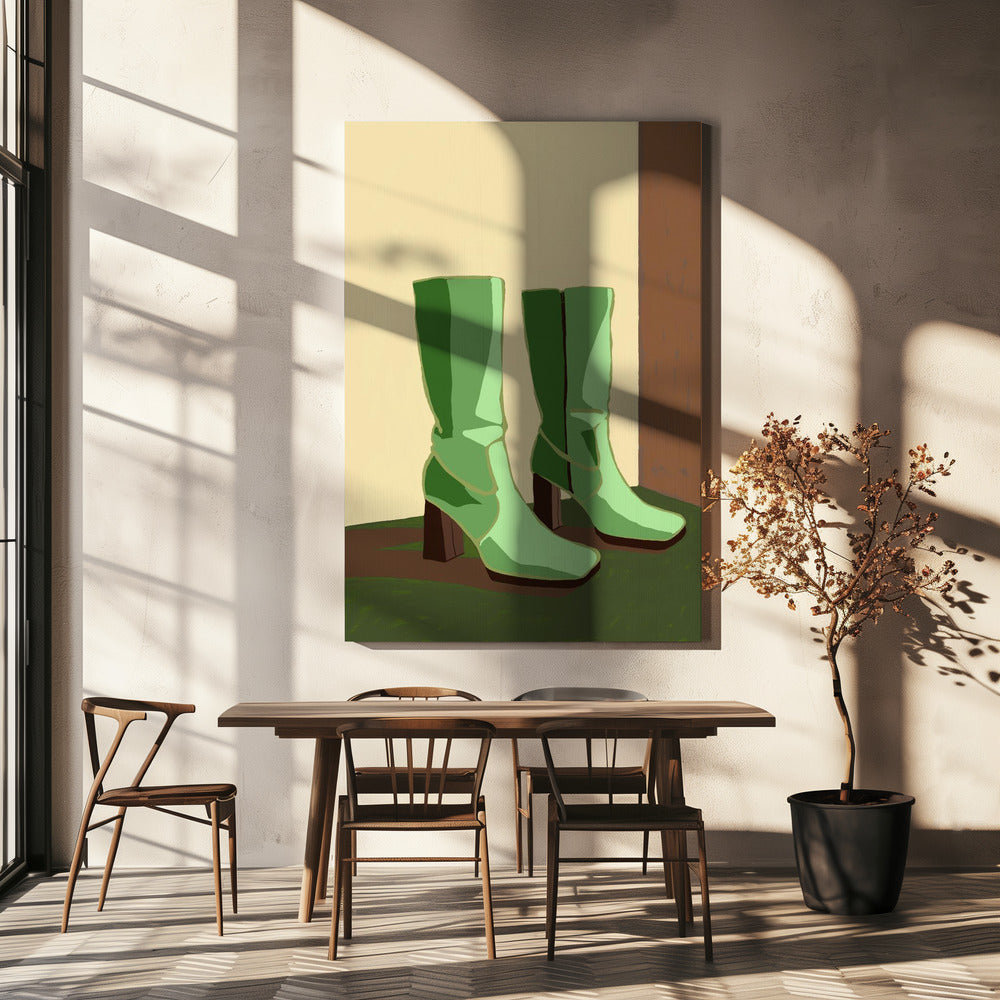 Groene laarzen | Canvas