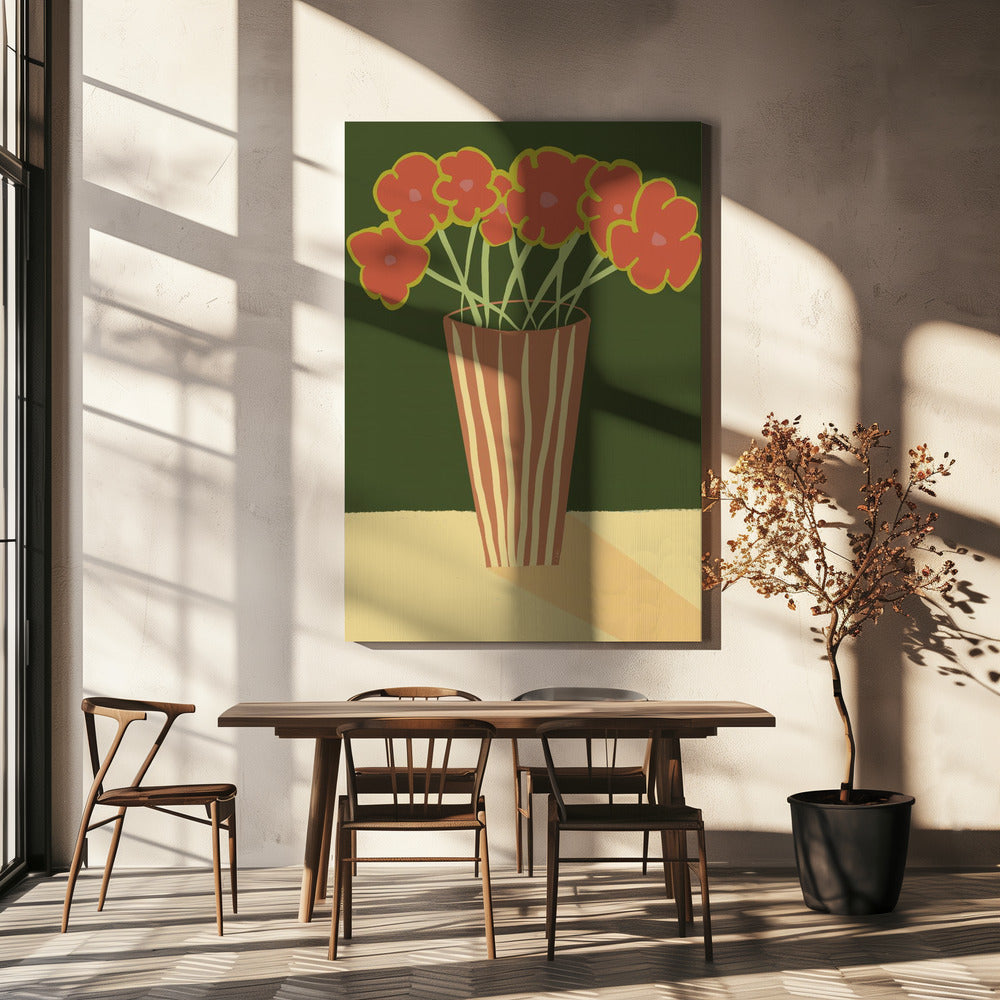 Vaas met klaprozen | Canvas
