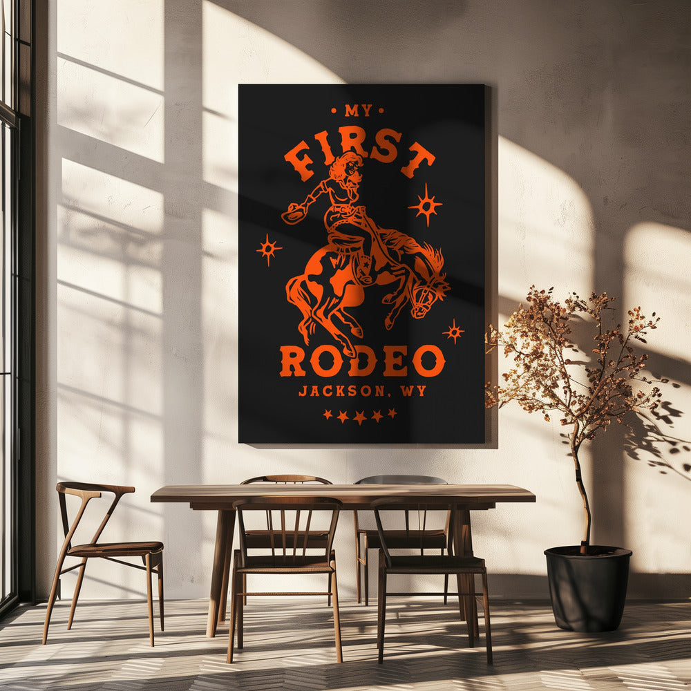 Mijn eerste rodeo Jackson Wyoming paardrijdcowgirl | Canvas