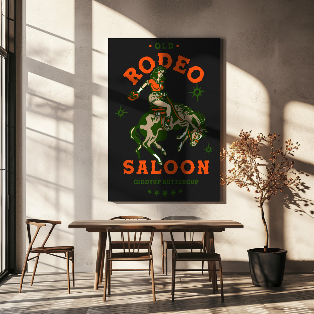 Cowgirl uit de oude Rodeo Saloon: Giddyup Buttercup | Canvas