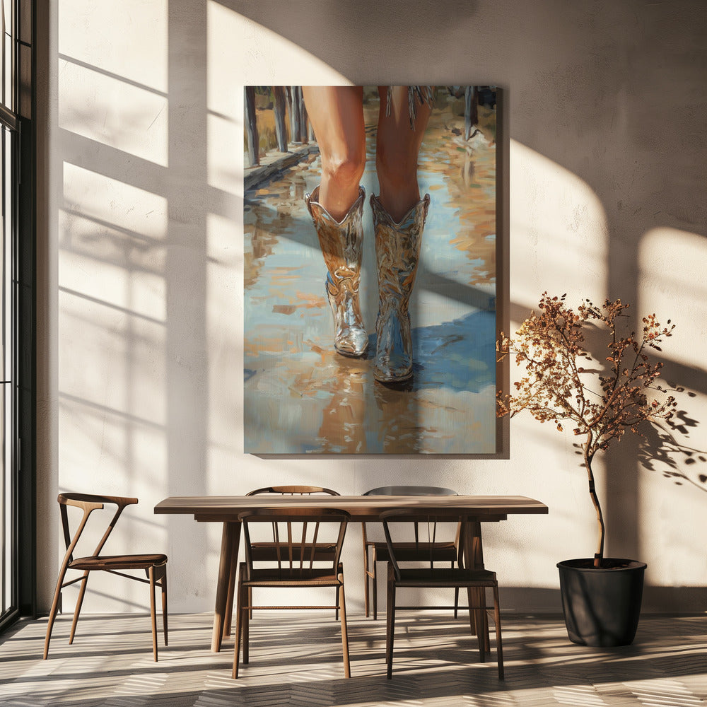 Zilveren Cowgirl | Canvas