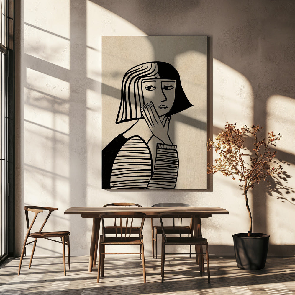 Denkend meisje | Canvas