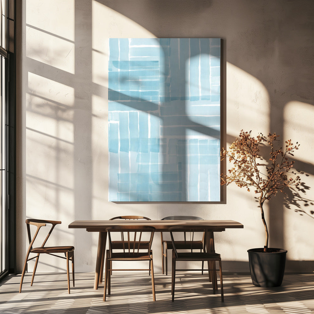 Light Blue Watercolour Grid Wash 1 | Canvas