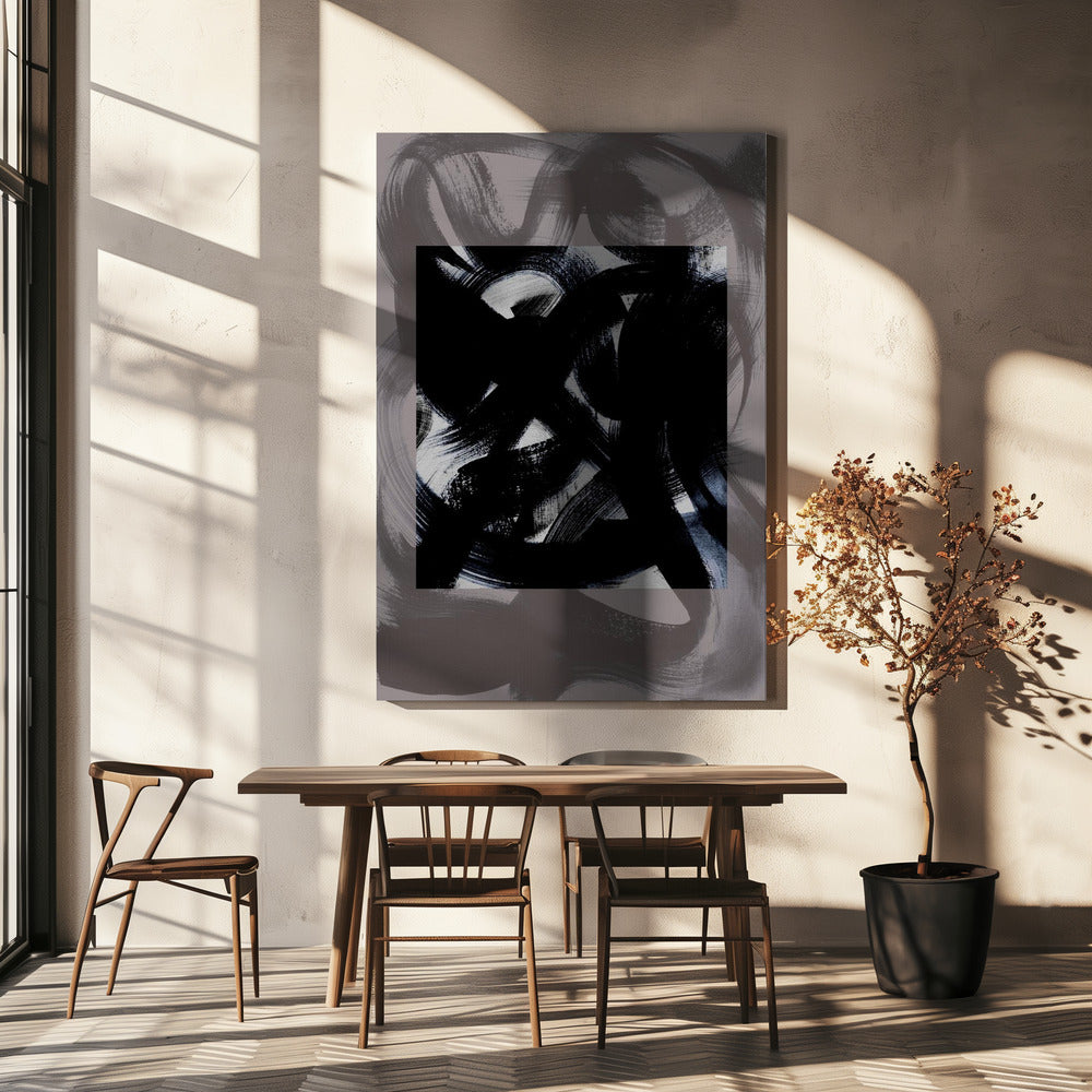 Abstracte penseelstreken 164Y | Canvas