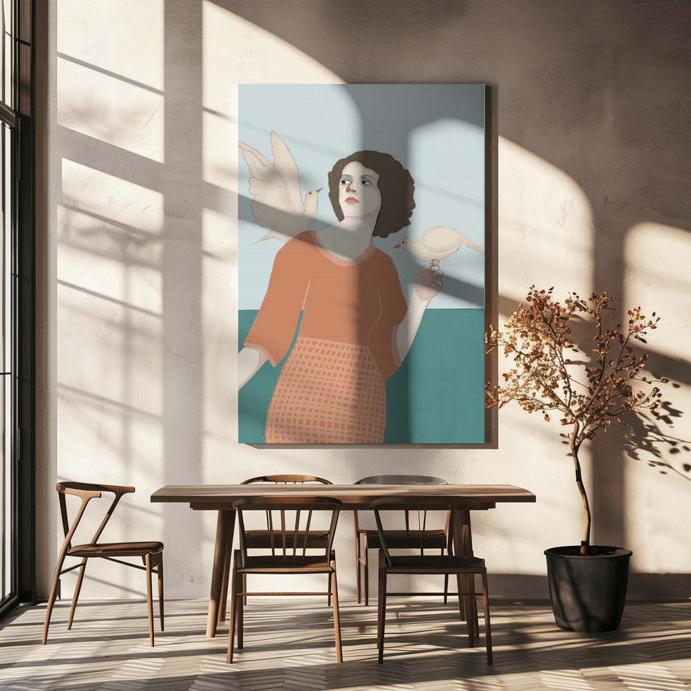Vredesduifvrouw | Canvas