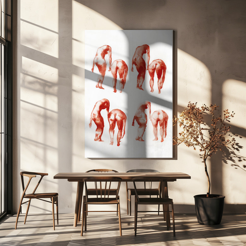 Figuurbewegingsstudie 2x4 | Canvas