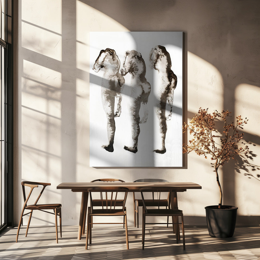 Figuurstudie 3x (nach Muybridge) | Canvas