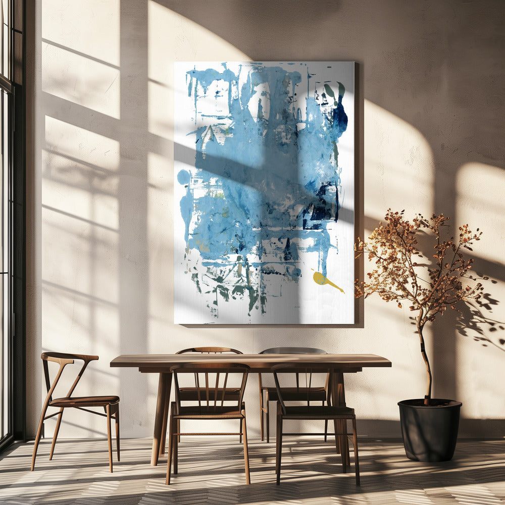 Abstracte blauwe krassen 1 | Canvas