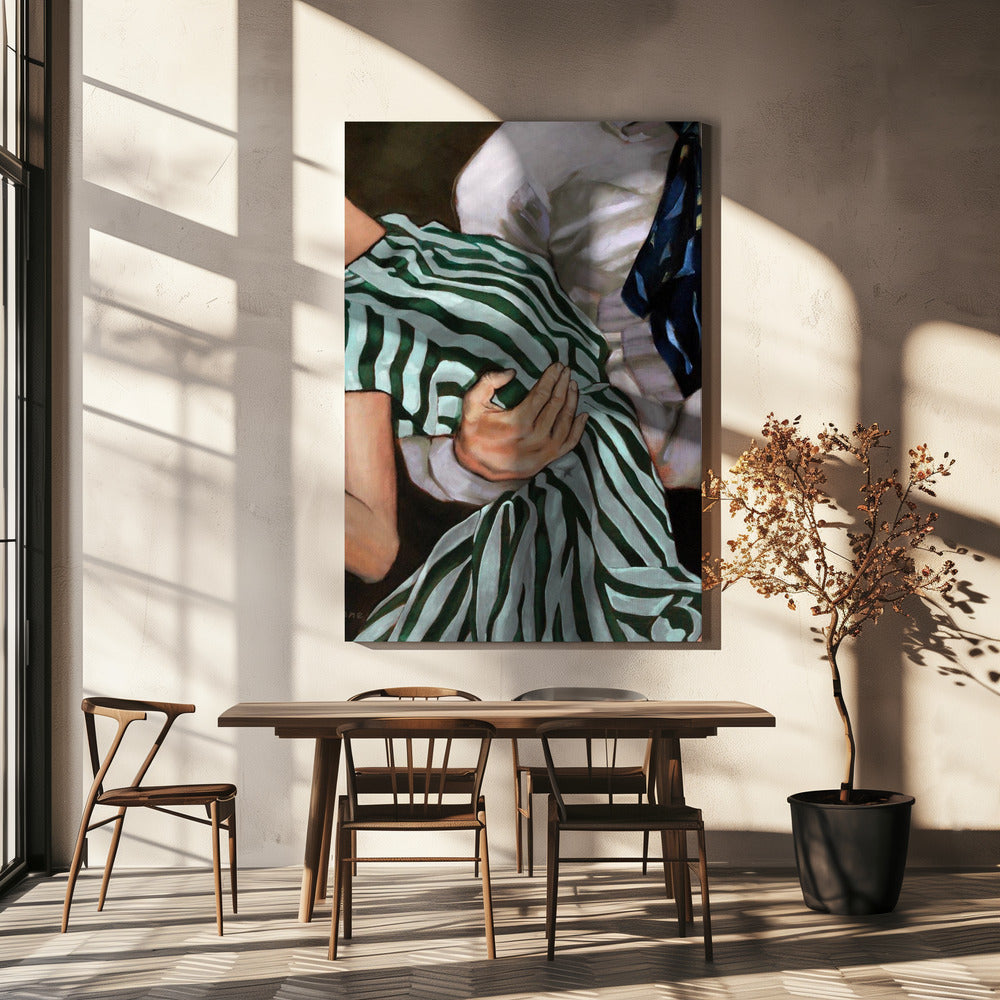 Gestreepte schommel | Canvas