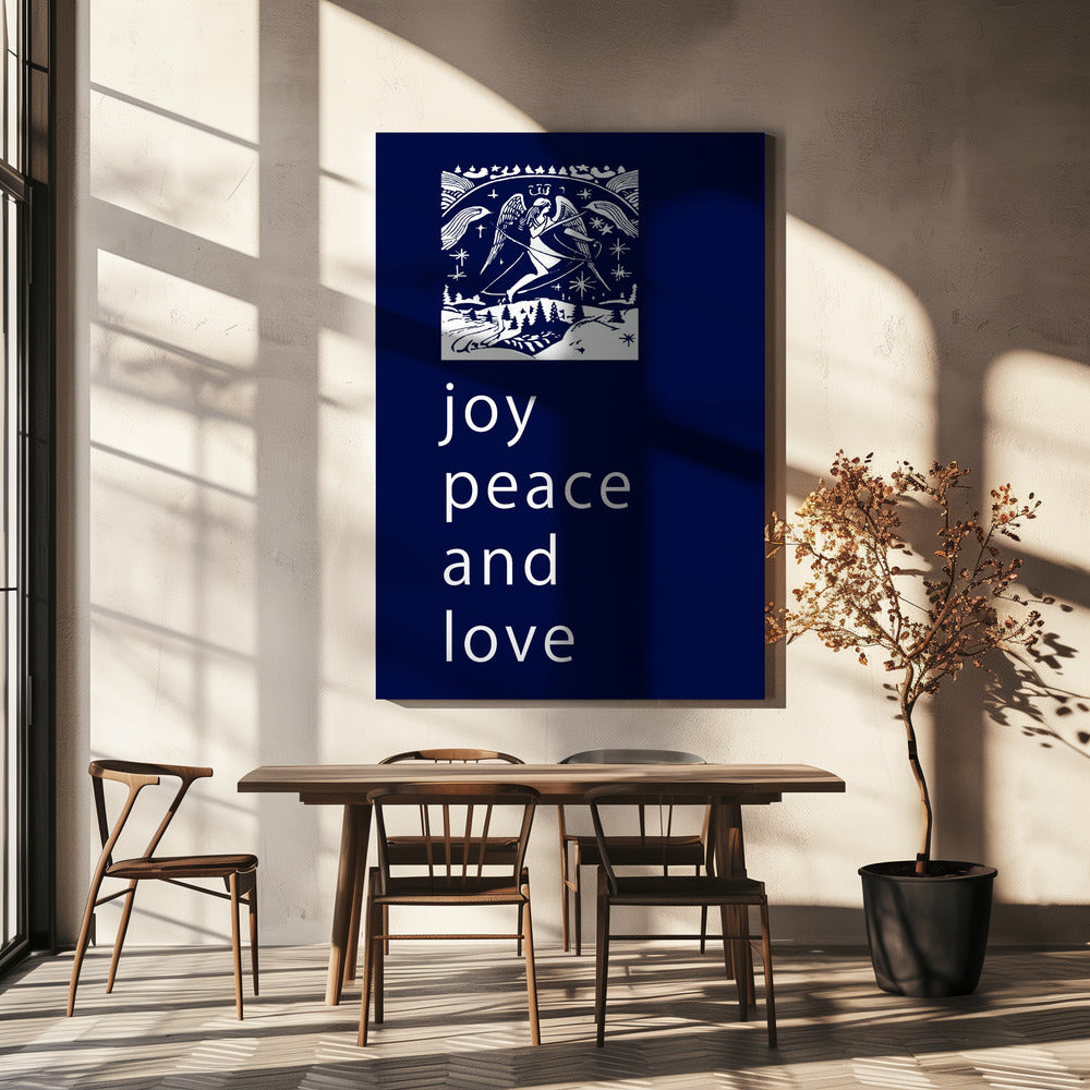 Strikken en kerstballen: Vreugde, vrede en liefde, Kerstmis | Canvas
