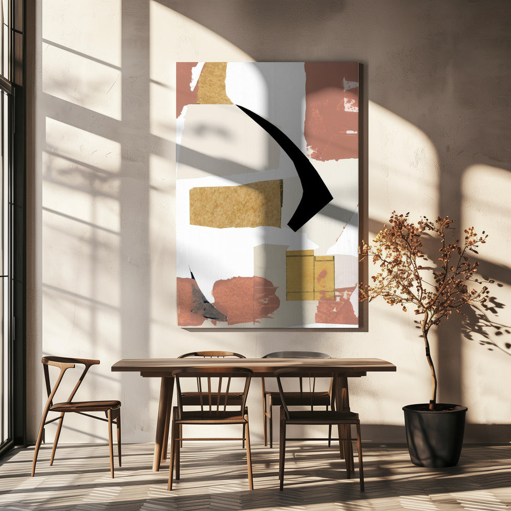 Neutrale abstracte vormen op wit 1 | Canvas