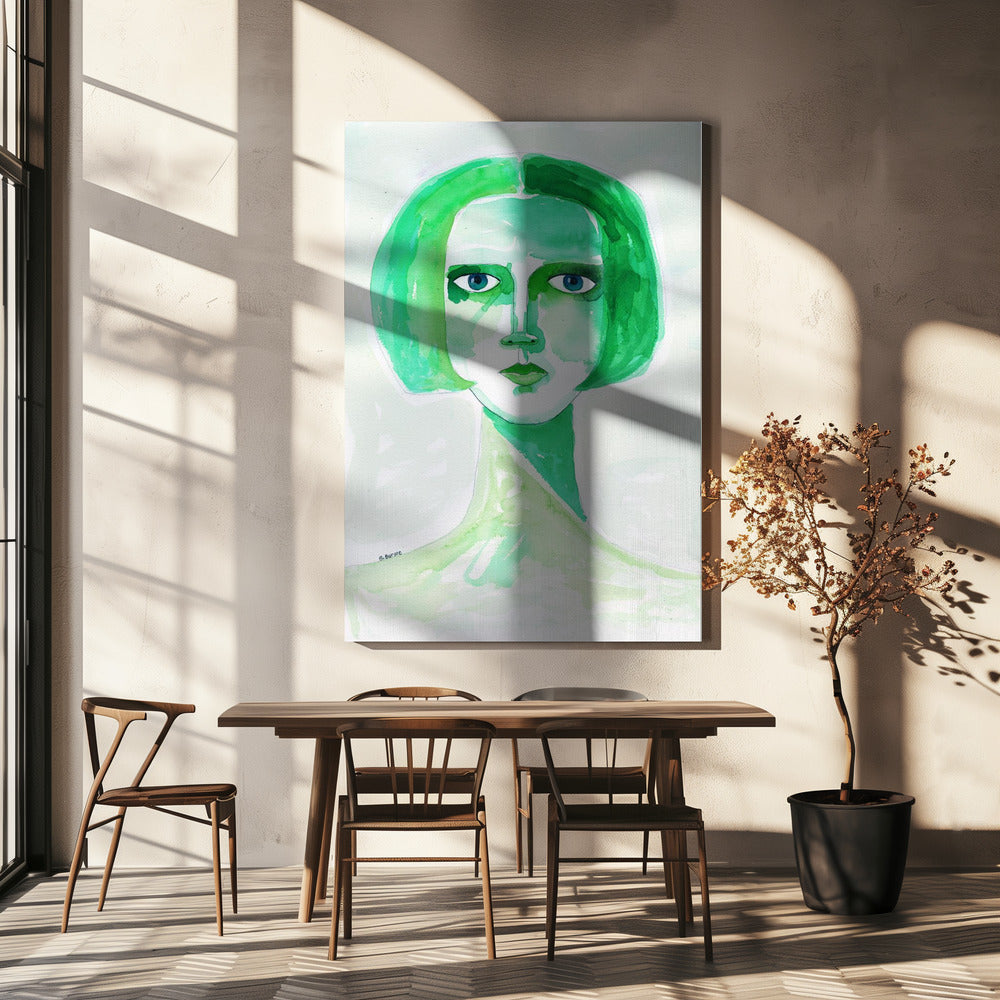 Groen meisje | Canvas