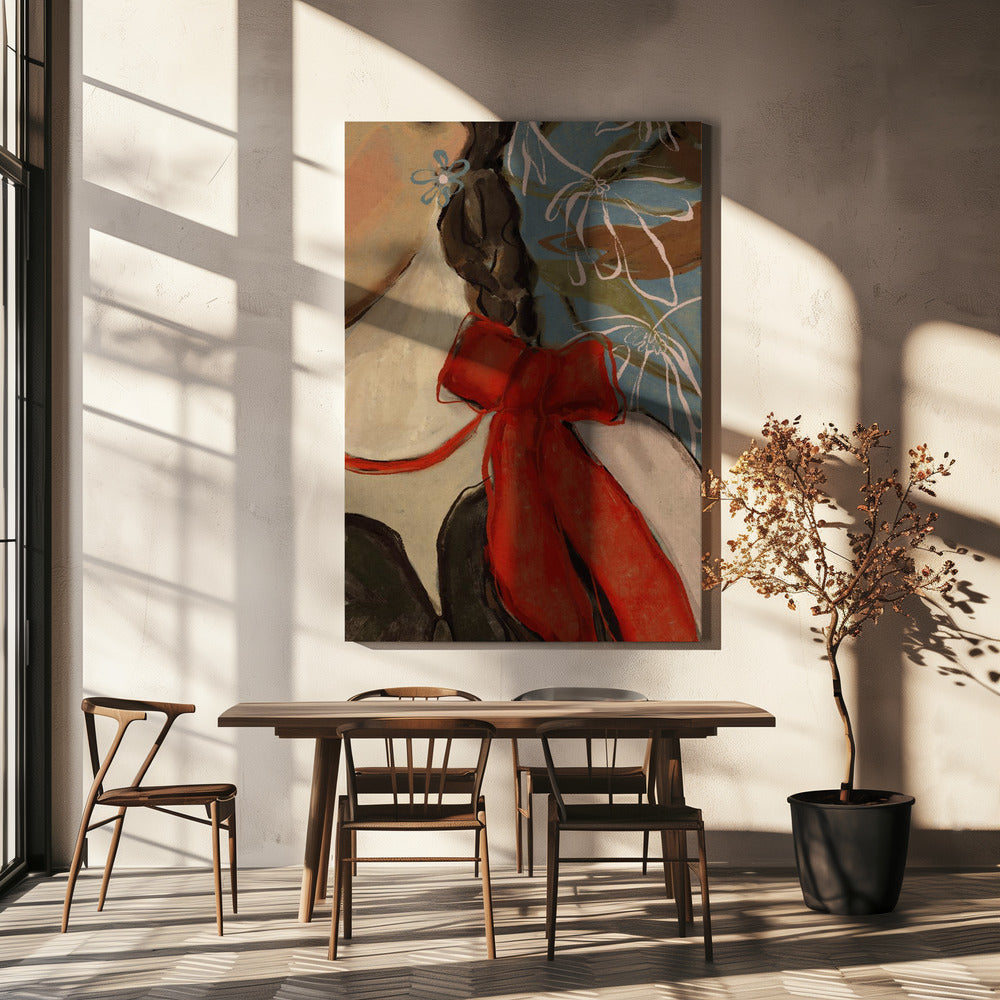 Scharlakenrode strik elegantie | Canvas