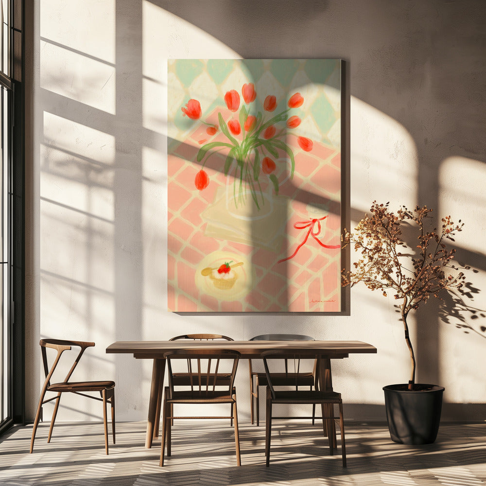 Rode Tulpen Zomerpicknick | Canvas