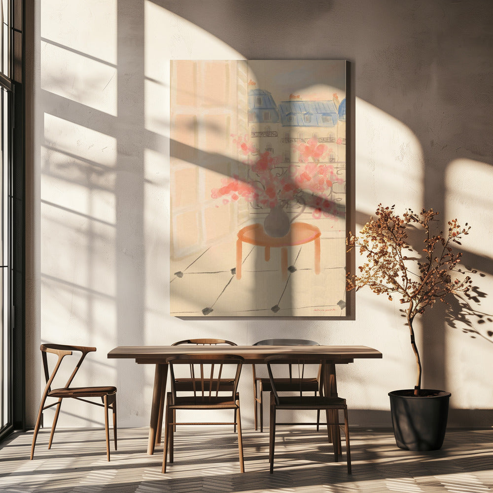 Kersenbloesem in Parijs appartement | Canvas