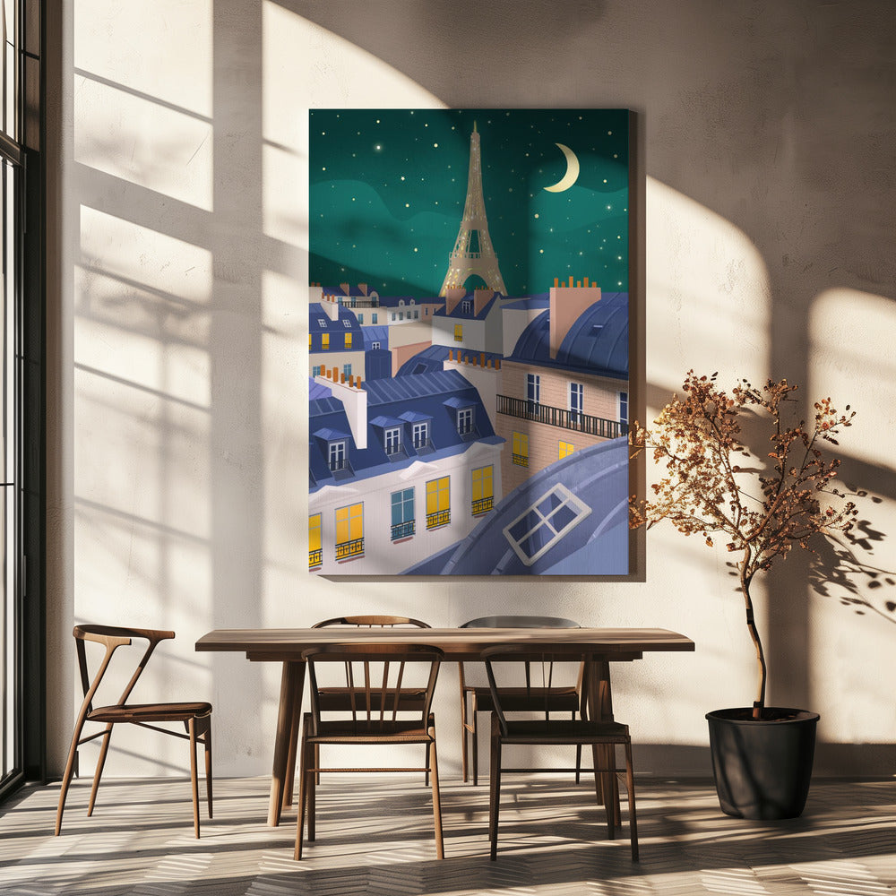 Parijs bij nacht | Canvas