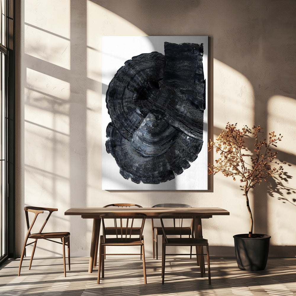 Zwarte Fossiel 1 | Canvas