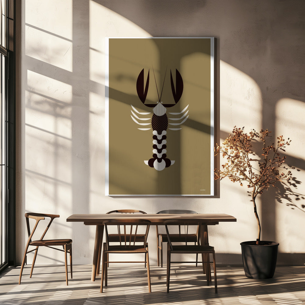 Gouden dieren - Kreeft (goud) | Canvas