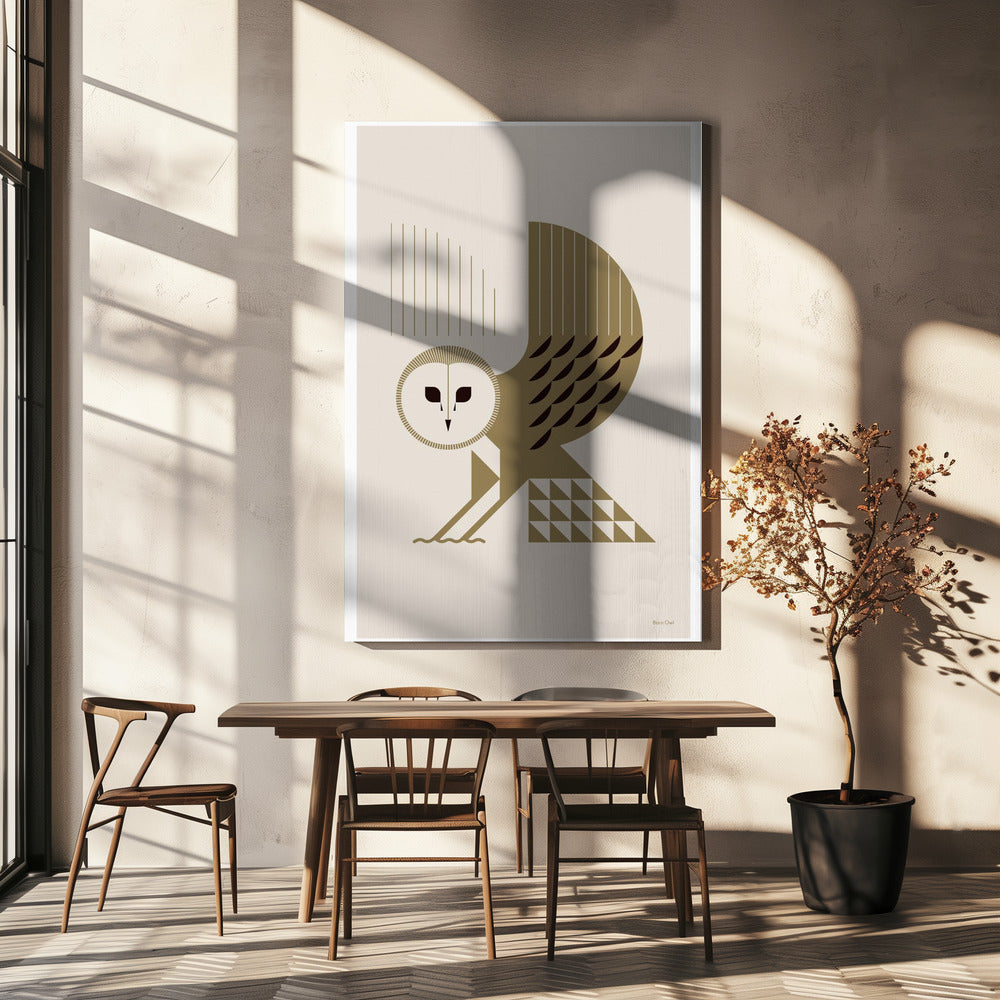 Gouden dieren - Kerkuil (wit) | Canvas