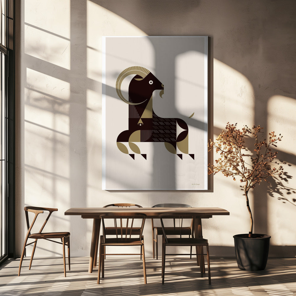 Gouden dieren - Kri Kri-geit (wit) | Canvas