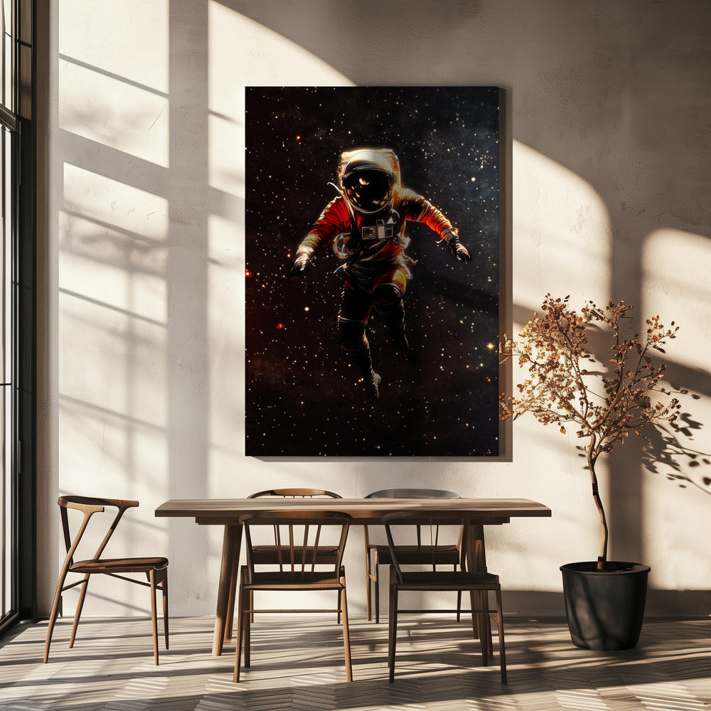 Een astronaut in de ruimte | Canvas