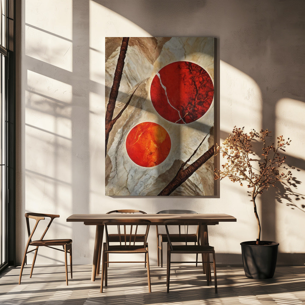 Gloeiende kolen in de steen | Canvas