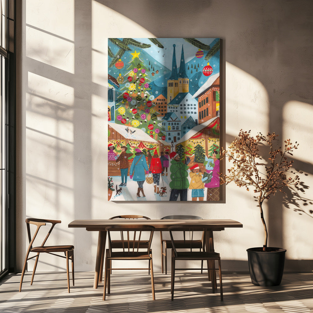 Christmas Market in the Village | Canvas