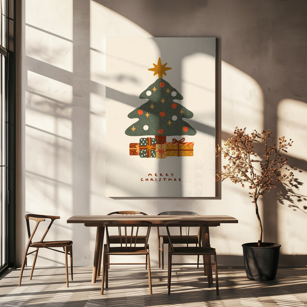 Kerstboom met cadeautjes | Canvas