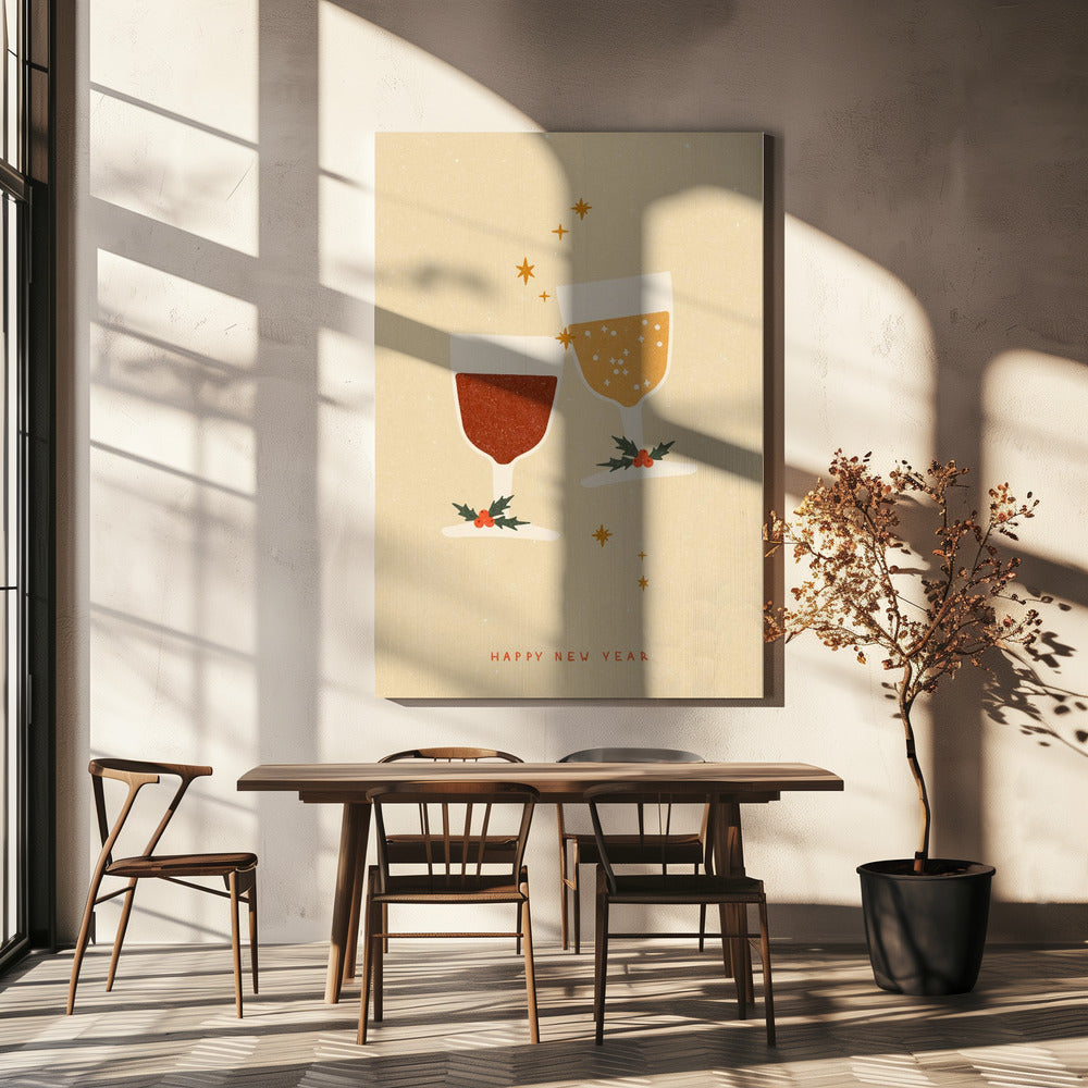 Doe een wens bij het klinken van glazen | Canvas