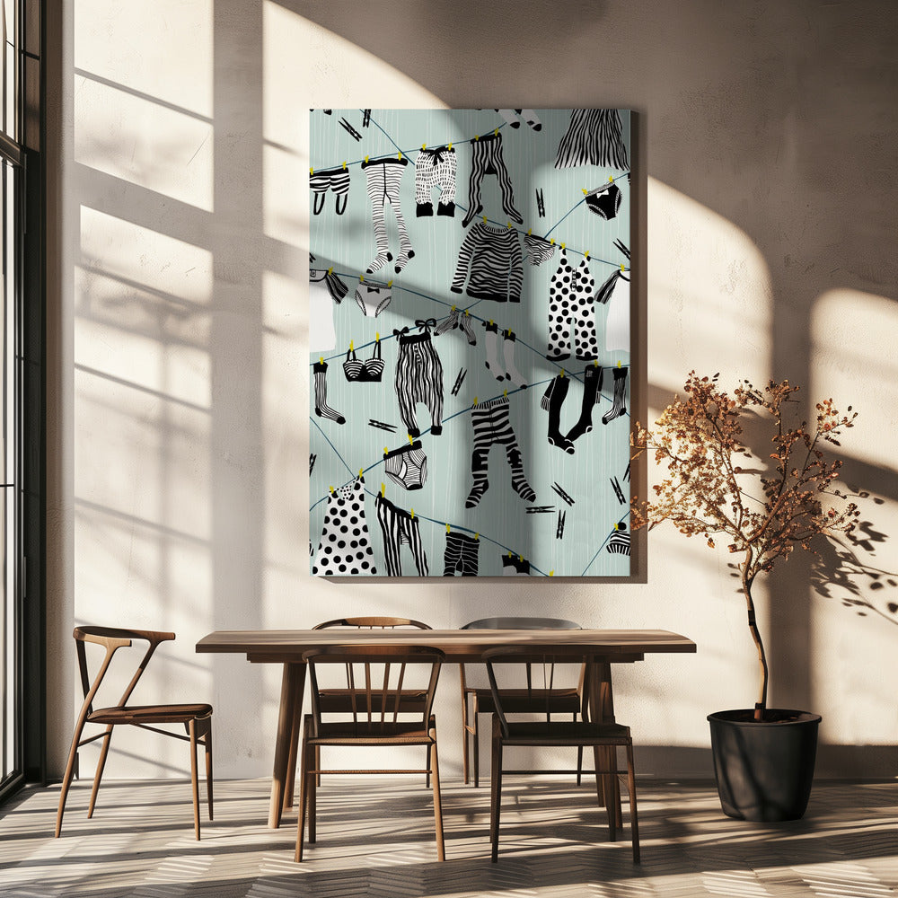 Hangen in wasruimte patroon | Canvas