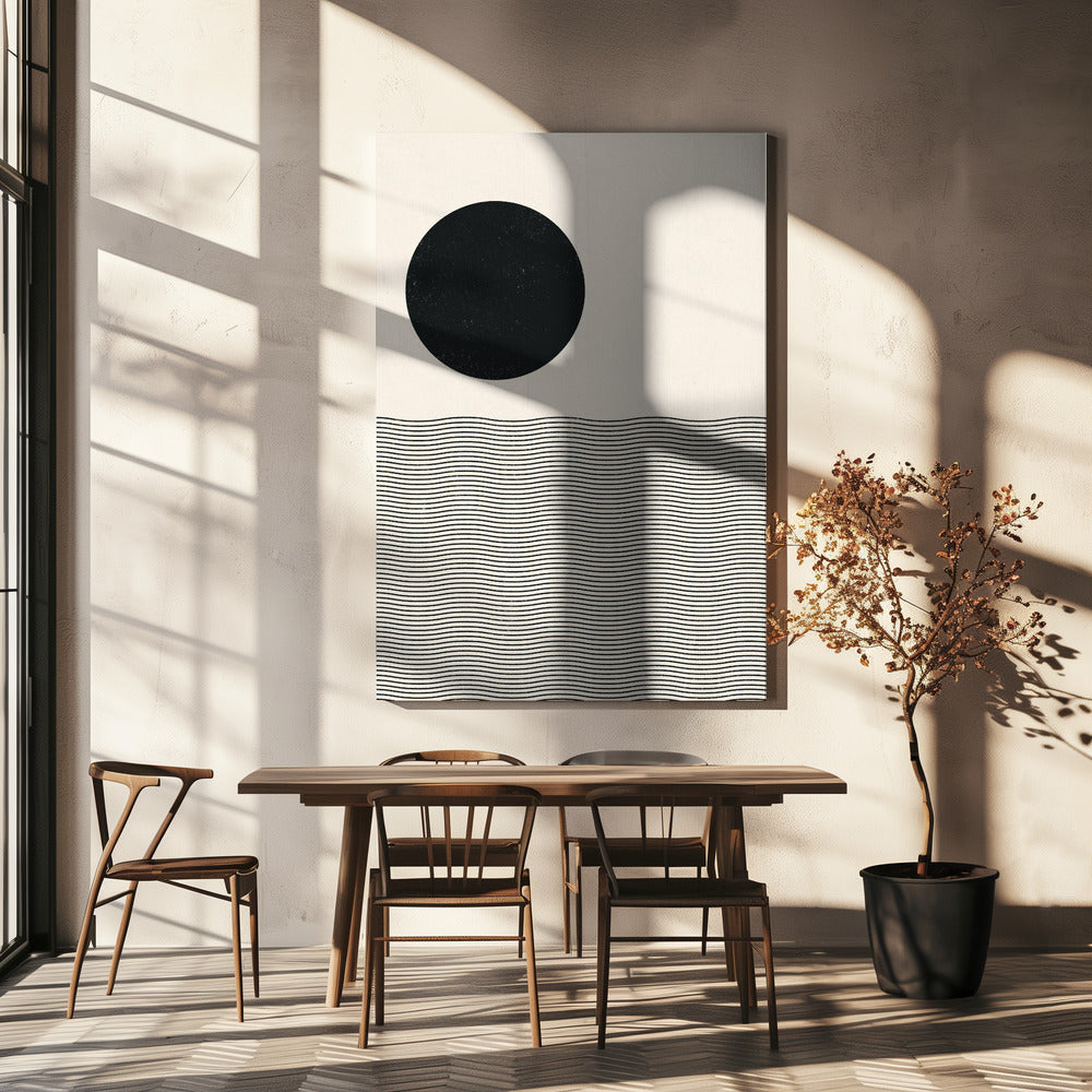 Houtsnede Oceaan | Canvas