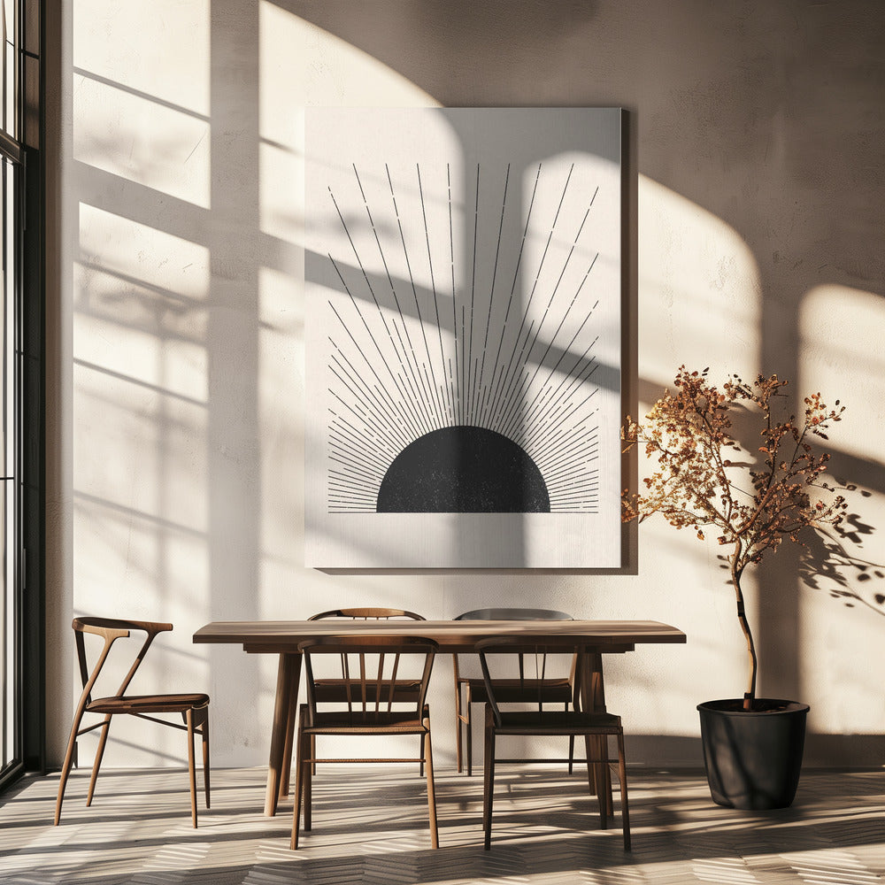 Houtsnede De zon Illustratie | Canvas